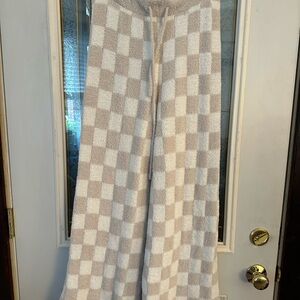 Pink Lily Cozy Beige and Cream Sweater Flare Pants